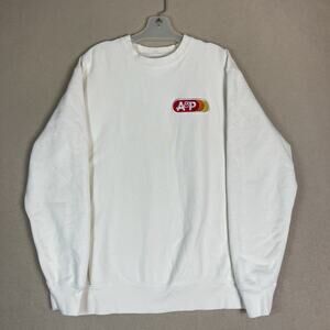 White‎ Noise Pullover Mens L Ivory Noah Baumbach's Netflix Graphic Sweatshirt